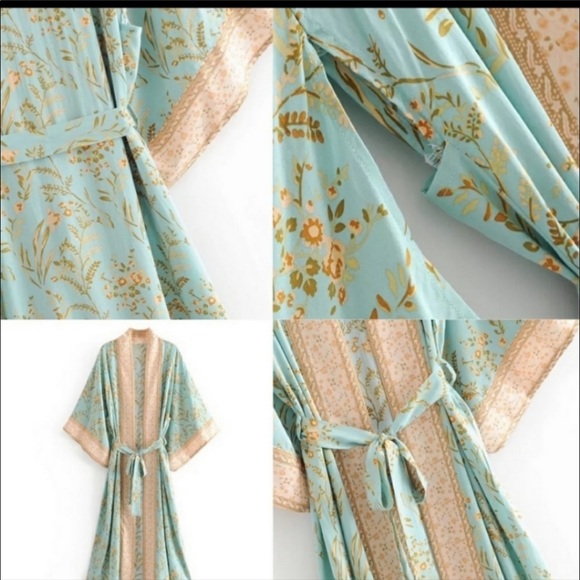 NEW BOHEMIAN VINTAGE ROBE KIMONO - Picture 14 of 14